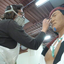 plaster finishing of native American sculpture